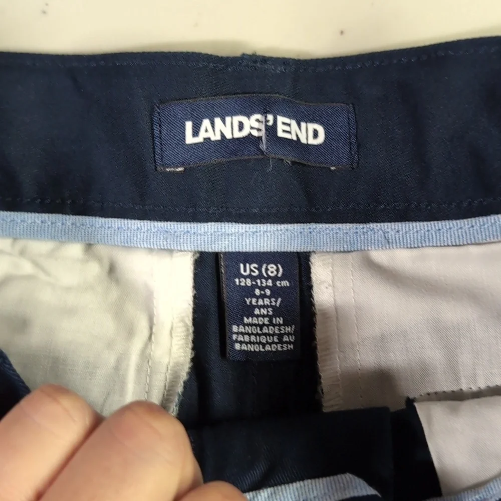 Lands End Boys Chino Shorts Navy